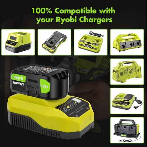Bonacell 2Pack Upgraded 8.0Ah Replacement for Ryobi 18V ONE+ Battery Replacement PBP005 PBP004 PBP003 PBP002 P108 P102 P103 P104 P105 P107 P109 P122