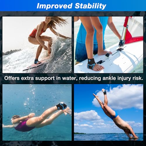 Nvorliy AquaSkin Pro Ankle Brace, Quick-Dry & Chlorine-Resistant Ankle Sleeve for Swimming, Surfing, Diving, Paddle Boarding & Aquatic Recovery–Ultra-Thin Support for Men & Women (Left, L)