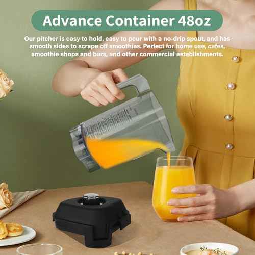 Blender Pitcher 48oz Compatible with Quiet One VM0145 36019 15978 BarBoss Drink Machine Advance Commercial Blender Pitcher Cup Parts, 16016 48 oz Advance Container VM0100A Jar -3 YR Support