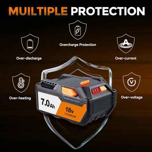 2Pack 7.0Ah Compatible with Ridgid 18V Battery Replacement for Ridgid Battery Li-ion 18V R840087 R840086 R840085 R840083 R840089 AC840085 AC840086 AC840087P AC840089