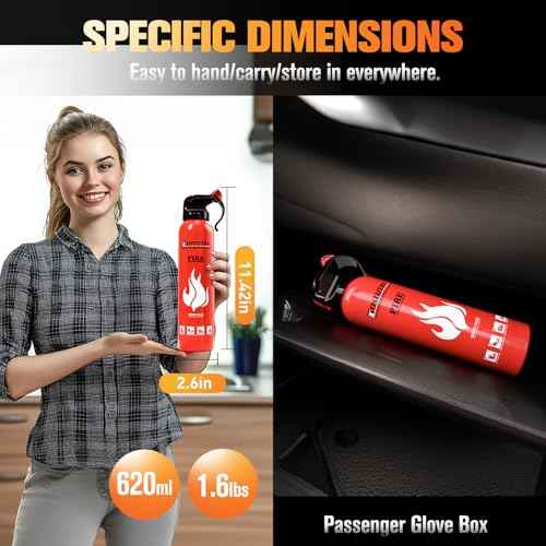 Upgraded 8-IN-1 Fire Extinguisher for Home Vehicle Car Kitchen Boat, Small Fire Extinguishers Spray with Mount for Class A B C K Fire, Portable Easy Clean (6 Pack)