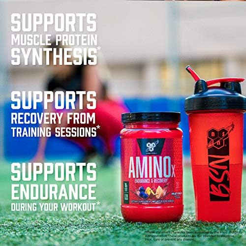 BSN Amino X Muscle Recovery & Endurance Powder, BCAAs, 10 Grams of Amino Acids, Keto Friendly, Caffeine-Free, Support Endurance, Zero Sugar, Fruit Punch, 30 servings, 15.34 Ounce (Packaging May Vary)