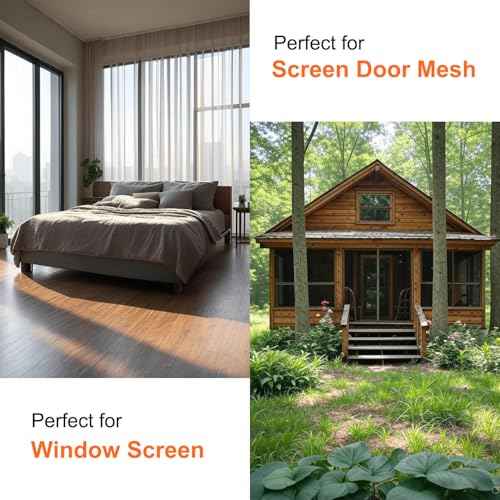 48 in x 100 ft Fiberglass Window Screen Mesh, Window Screen Replacement, Screen Door Mesh, Screen Mesh Roll, Porch Screens for Patios Outside Outdoor, Heavy Duty Window Screens for House Windows