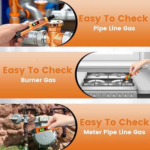 Gas Leak Detector Pen for Natural Gas and Propane: Pocket-Sized Gas Detector to Locate Gas Leaks of Combustible Gases like Methane, LPG, LNG, Fuel, Sewer Gas with Illuminated Digital Display and Alarm
