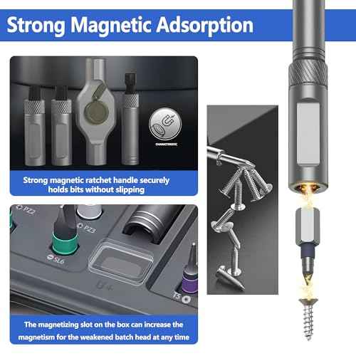 42 in 1 Magnetic Screwdriver Set, DIY Ratchet Screwdriver Set, Multi Bit Magnetic Drive,with Detachable Ratchet Handle and Storage Case, Portable Compact Repair Tool Kit for Furniture Computer Bicycle