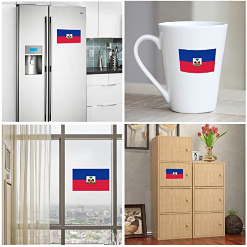 QQSD Haiti Flag Sticker Haitian Decal in Multiple Sizes, 3 Pack, 11.7 x 8.3 Inches
