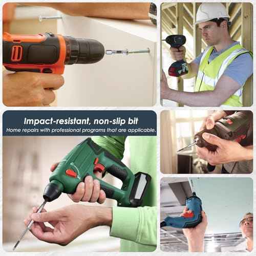 18 Pcs Magnetic Screwdriver Drill Bit Set, Impact-Resistant and Anti Slip Bits, Carbon Steel Impact Driver Screwdriver Bit for Screws Electric Drill (25/50/65/70/75/90/100/120/150mm)