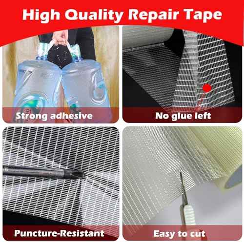 Fiberglass Rv Awning Repair Tape Kit - 5 Inch Wide 39ft Heavy Duty Waterproof Tear Repair Patch for Tent, Tarp, Canopy, Boat with Canvas Tape and Sail Repair Tape