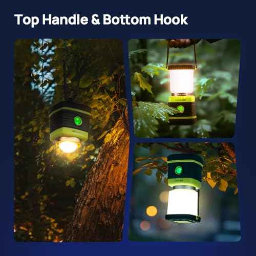 LED Camping Lantern Rechargeable, Consciot Camping Lights, 1000LM, 4 Light Modes, 4400mAh Power Bank, IPX4 Waterproof Tent Lights, Dimmable Flashlight for Emergency, Power Outages, USB Cable Included