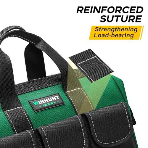 Tool Bags 12 Inch, Oxford Fabric Storage Bags with Large Capacity, 3-Pack, Green and Black