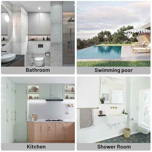 12Pcs Interocking Drainage Floor Tiles 11.8" x 11.8", Modular Interlocking Cushion with Drain Holes, Non Slip Waterproof PVC Drainage Mat for Bathroom, Pool, Shower, Patio, Balcony, Yard