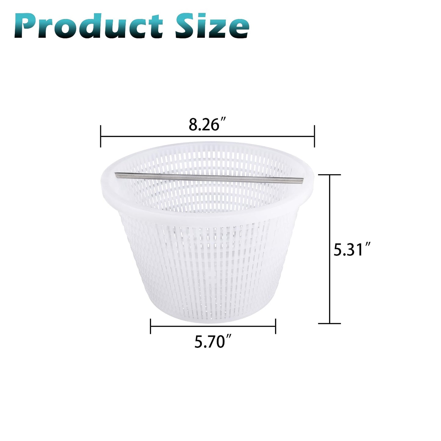ZTTM Skimmer Basket with Handle, for Pentair 08650-0007 08650-0007Z Sta-Rite U-3 White
