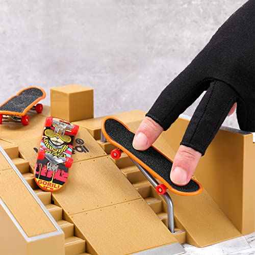 5 Packs DIY Mini Finger Skateboard Fingerboard Kit with Box and Replacement Accessories for Teens Adults Fingertip Movement Novelty Toys