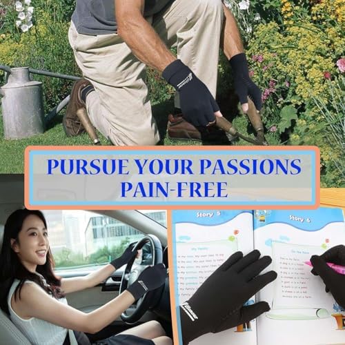 Big Mango 2 Pairs Pack Copper Arthritis Gloves, Compression Gloves for Women Men Relieve Pain from Rheumatoid Arthritis, Carpal Tunnel, Swelling, Everyday Hands Support (Open Finger + Full Finger, XL)