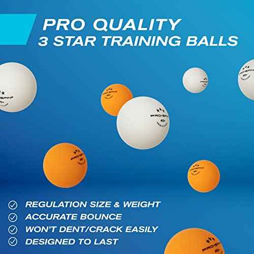 PRO SPIN All-in-One Ping Pong Set - Retractable Ping Pong Net for Any Table (72"), Ping Pong Paddles and Balls, Storage Case - Portable Table Tennis Family Games, Gifts for Boys & Girls