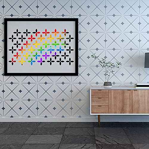 9 Pieces 12 x 12 Inch Geometric Wall Stencils Herringbone Geometric Wall Templates Painting Stencils Reusable Art Modern Tile Stencil for Painting on Walls Floor Canvas Wood Furniture