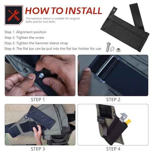 Flat Bar Holster, Multi Tool Holsters Replacement for Diamond Back Utility Multitool Pouches Sleeve, Flat Bar Holster Compatible with Diamondbacks Tool Belt for Carpenters, Roofers, Framers, 1 Pcs