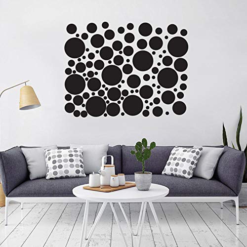 Polka Dot Wall Decals Decorative Art Bedroom Living Room (110 Circles) Easy Peel Black Polkadots Stickers