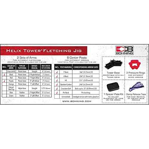 Bohning 12962 Helix Tower Fletching Jig , Black, 2.25" Vanes