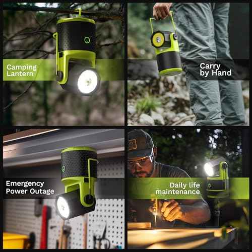 CLAKAP LED Camping Lantern, 3000Lumens Rechargeable 180¡ÆRotatable Flashlight Lantern, Portable Camping Light with 4000mAh Phone Charger, IPX4 Waterproof Lanterns for Power Outages Hurricane