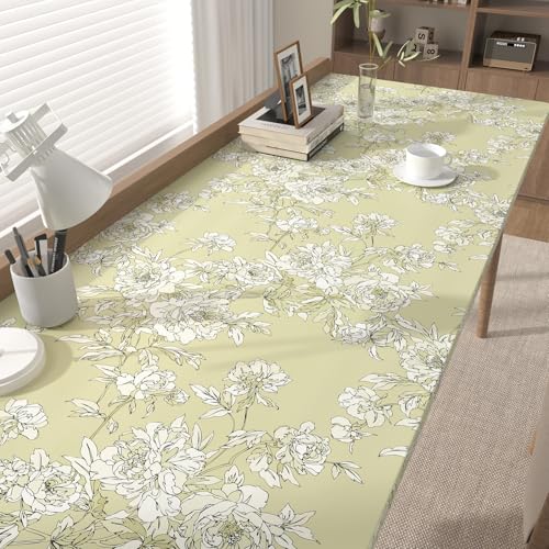 Cream Yellow Floral Peel and Stick Wallpaper Vintage Peony Flower Contact Paper Self Adhesive Botanical Removable Wallpaper for Bedroom Cabinets Nursery Countertop Wrap Princess Wall Paper
