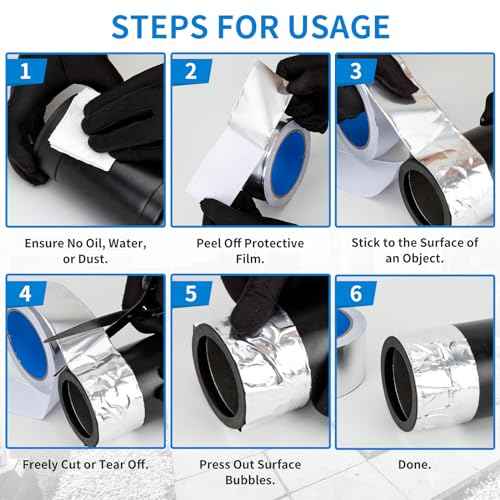 Thicker Silver Aluminum Foil Tape for Ductwork, 2-inch x 65 Feet, 3.9 mils High-Temperature Sealing & Patching, Heavy Duty HVAC Tape for Air Ducts Vents, Metal Repair, Exhaust Pipe, AC Dryer, Furnace