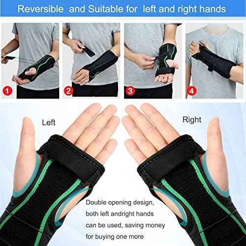 Forearm and Wrist Support Splint Brace 10.62" Length Reversible Wrist Brace for Carpal Tunnel for Men Women, Arm Compression Brace for Night Splint(Update Right & Left, Freesize)