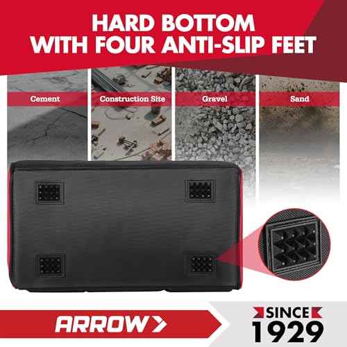 ARROW 16" Tool Bag Organizer with Anti-Slip Feet, Tool Bags for Men Heavy Duty, Wide Open Mouth, Large Capacity with 13 Pockets, Portable Toolbag for Electrician Mechanic Plumber HVAC