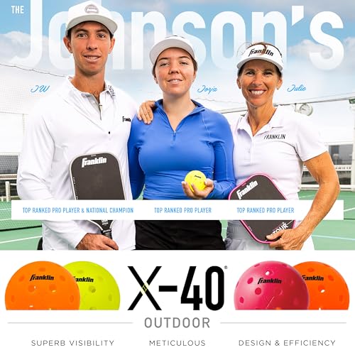 Franklin Pickleball 2 Player Carbon Fiber Paddle and X-40 Pickleball Set - (2) Carbon Fiber Paddles - (4) X-40 Balls - USA Pickleball Approved
