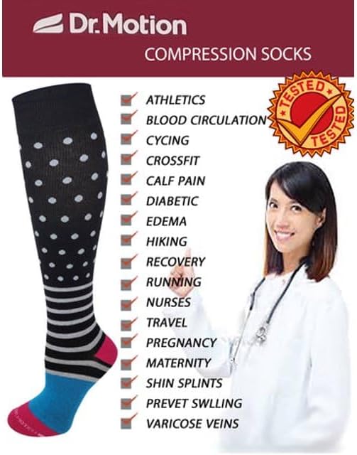 Women's Compression Socks Therapeutic Graduated (Pack of 6 Pairs)