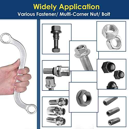 Offset S-Style Box End Wrench Set, 5-Piece, Chrome Vanadium Steel, 10x11mm, 12x13mm, 14x15mm, 16x17mm, 18x19mm