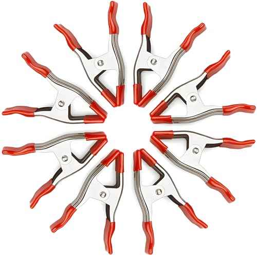 6-Pack 6-Inch Heavy Duty Spring Clamps ? Metal Spring Clip Set with 2.5¡± Jaw Opening, Rubber Coated Handles & Tips ? Strong Grip Clamps for Woodworking, DIY, Photography, Crafting