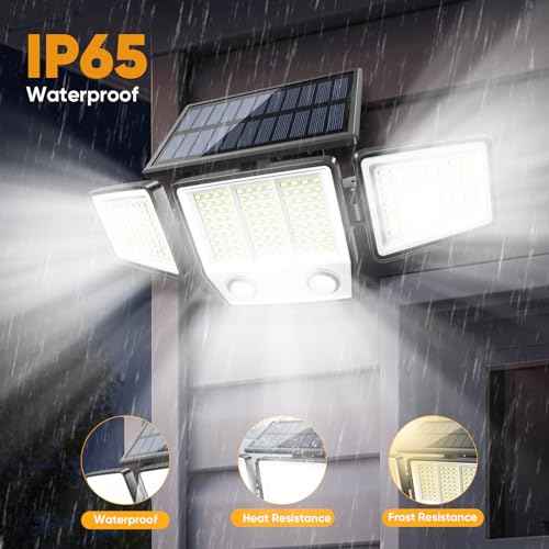 Solar Motion Sensor Outdoor Lights Waterproof - 3000LM 3 Modes Security Lights Outdoor 270¡Æ Illumination IP65 LED Solar Flood Wall Light for Garden Yard Patio Pathway (Modern, 3)
