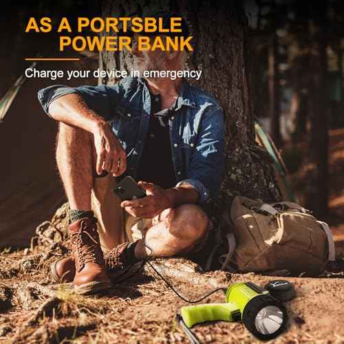 YIERBLUE Rechargeable Spotlight with 90,000 High Lumen LED, IP67 Waterproof Handheld Flashlight Searchlight with Detachable Red Light Filter