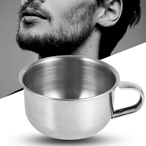 Shaving Bowl, Stainless Steel Metal Shaving Soap Mug Bowl Cup Shaver Cleansing Foam Tool Shaving Cup Lather Bowl for Man Shaving Barbers Shop Utensil, Silver
