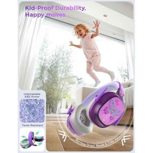 iClever Noise Cancelling Headphones for Kids Adults, Bluetooth Ear Protection with 60H Play Time, Safe Volume 80dBA, Noise Reduction Headphones for Autism Fireworks/Monster Truck, FOCUS