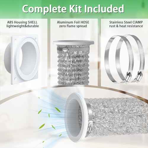 Magnetic Dryer Vent Connector -Quick Connect Coupling,ABS Rust-Proof Housing,Airtight 4" Kit for Tight Spaces-Laundry Room,Closet,Apartment-Quick Snap Installation,Easy Clean