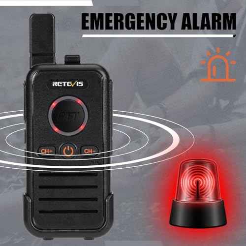 Retevis RB45 Walkie Talkies 8 Pack,Rechargeable Long Range Two Way Radio,Dual PTT,Indicator,Loud Sound,Mini,Wearable Small Walkie Talkie for Seniors Adults Elderly Healthcare Hospital Nursing Home