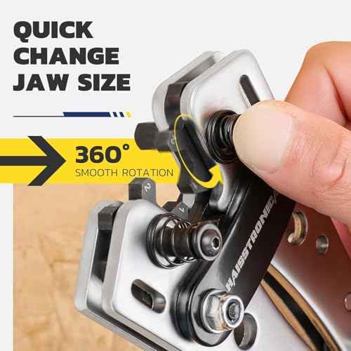 haisstronica Heavy Duty Battery Cable Crimping Tool Kit-Ratchet Hex Extended Handle Crimper for 8,6,4,2,1,1/0 AWG Copper Lugs with Cable Cutter