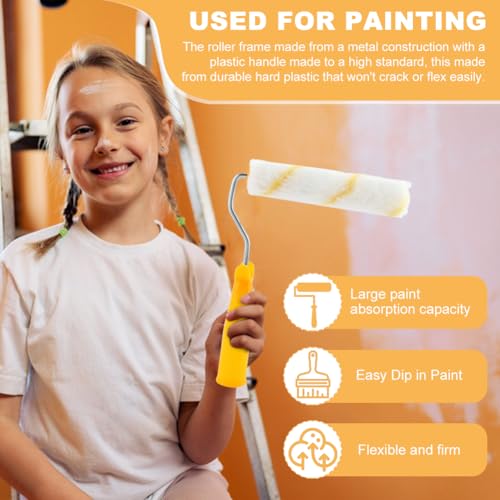 10pcs Paint Roller Covers, 6-inch Nap Shedless Microfiber Roller Cover, House Painting Supplies for Graining Knurling Furniture Cabinets Art Supplies DIY