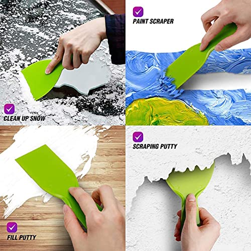 5Pcs Putty Scraper 4" Plastic Flexible Putty Knives,Disposable Spreader Flexible Plastic Paint Scraper Tool for Spackling, Taping Drywall Wall Painting (4")