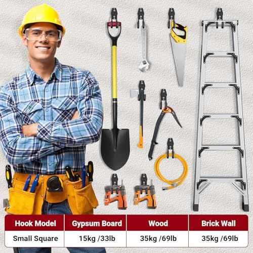 Garage Storage Utility Hooks 12 Pack, Small J Shaped Steel Heavy Duty Hanger, Anti-Slip Coating Wall Mounted Storage System, Power and Garden Tool Organizer, Ladders, Ropes, Hose, Bulk Items