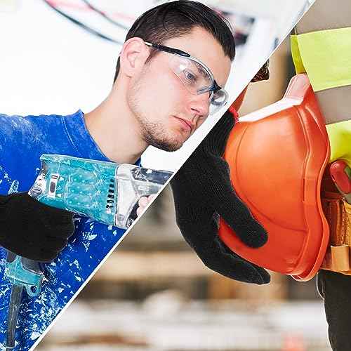 Sintuff 100 Pairs Gloves Cotton Liners for BBQ String Knit Polyester Safety Gloves for Cooking, Grilling
