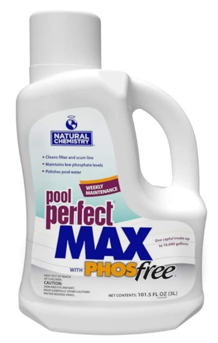Natural Chemistry Pool Perfect Max with Phosfree, 3L, Single, Cleans Filter & Scumline, Maintains Low Phosphate Levels, Polishes Pool Water