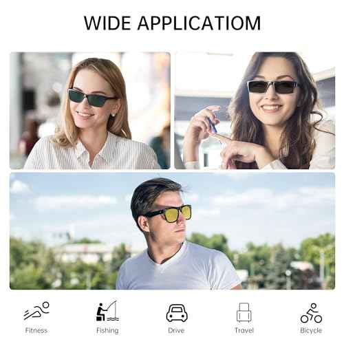 2Pcs Polarized Clip for Ray-Ban Meta Wayfarer RW4008 & Gen 2 RW4012 Large (53-22), Discoloration Clip-on Compatible with Meta Wayfarer Gen 2 Protect Your Eyes, Cool and Fashion (Yellow+Green)