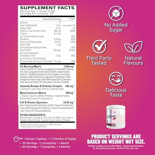 EHP Labs OxyShred Pre Workout Powder & Shredding Supplement - Preworkout Powder with L Glutamine & Acetyl L Carnitine, Energy Boost Drink - Passionfruit, 60 Servings