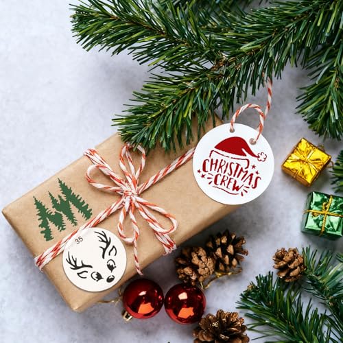 36PCS Small Christmas Stencils for Crafts Painting on Wood ? 3" Reusable Holiday Stencil Templates for Painting on Wood, Card, Paper, Fabric, Glass & Ornaments