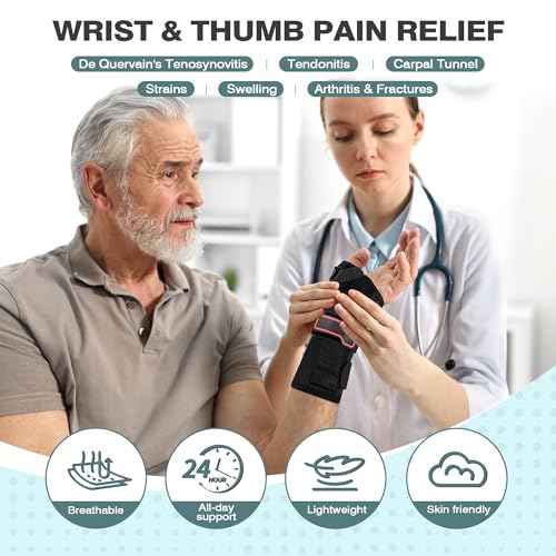 Wrist Brace & Thumb Spica Splint, for De Quervain's Tenosynovitis, Tendonitis, Carpal Tunnel & Arthritis Wrist Support Thumb Splint (Left Hand - Medium)