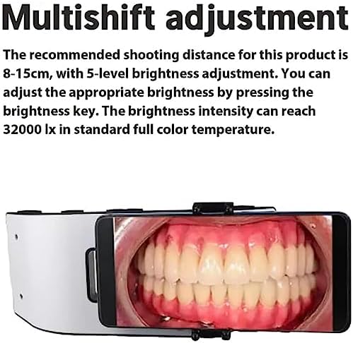 TsoLay Dental Fill Led Light, 32000lx Dental Photography Equipment, Oral Filling Lamp with 5 Gear Adjustable Brightness, 20 LED Beads and 3D Lighting Design, for Oral Photo Assistance