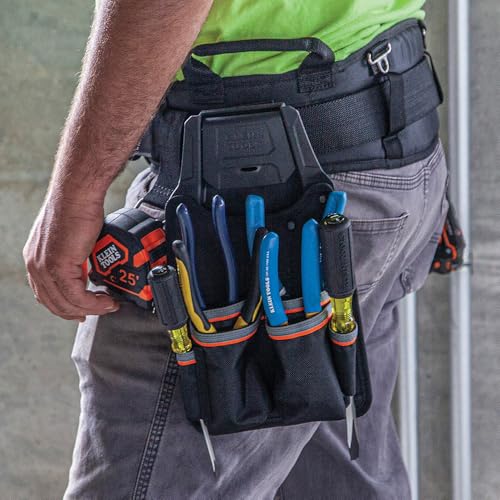 Klein Tools 55918 Tool Belt, Electrician Tool Belt for use with Modular Pouches from Klein Tools Click Lock Modular System, Size M